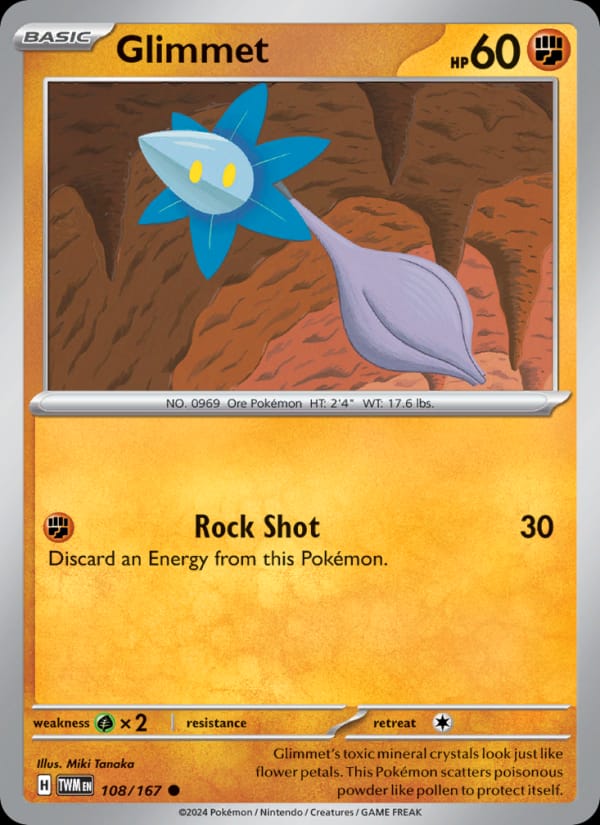 Glimmet 108/167 Twilight Masquerade Pokémon card