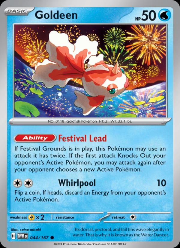 Goldeen 044/167 Twilight Masquerade Pokémon card