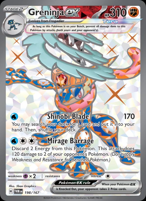 Greninja ex 198/167 Twilight Masquerade Pokémon card