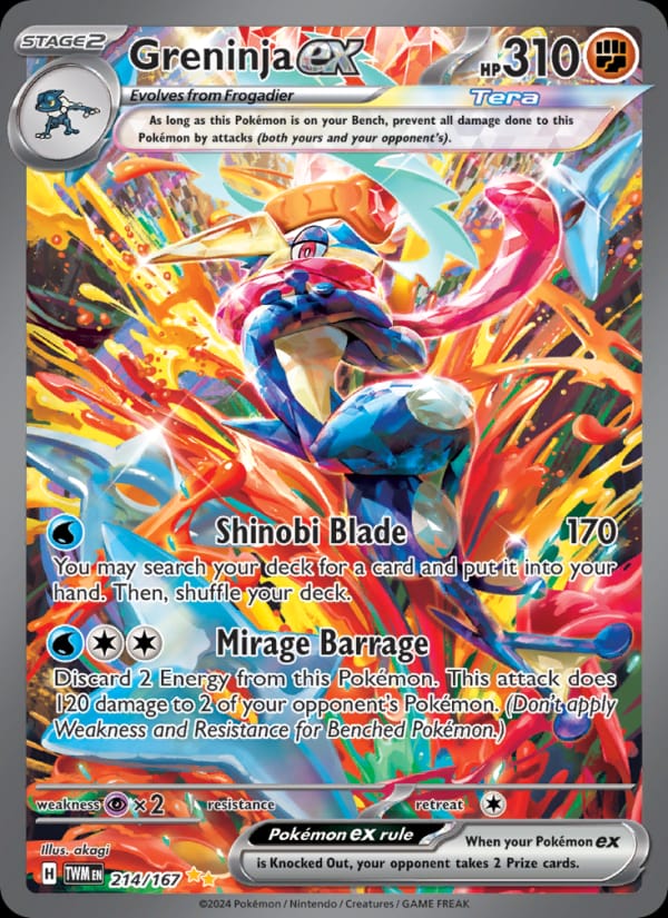 Greninja ex 214/167 Twilight Masquerade Pokémon card