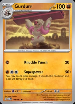 Gurdurr 104/167 Common – Twilight Masquerade Pokémon card