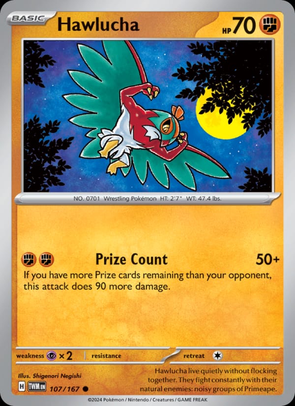 Hawlucha 107/167 Twilight Masquerade Pokémon card