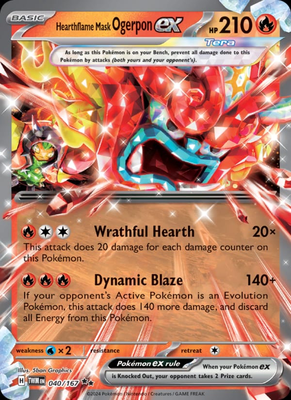 Hearthflame Mask Ogerpon ex 040/167 Twilight Masquerade Pokémon card