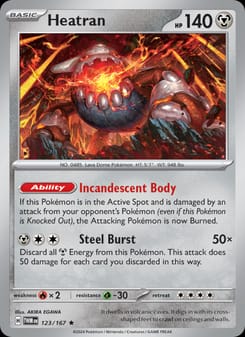 Heatran 123/167 Rare – Twilight Masquerade Pokémon card