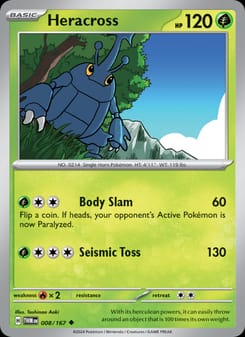 Heracross 008/167 Uncommon – Twilight Masquerade Pokémon card