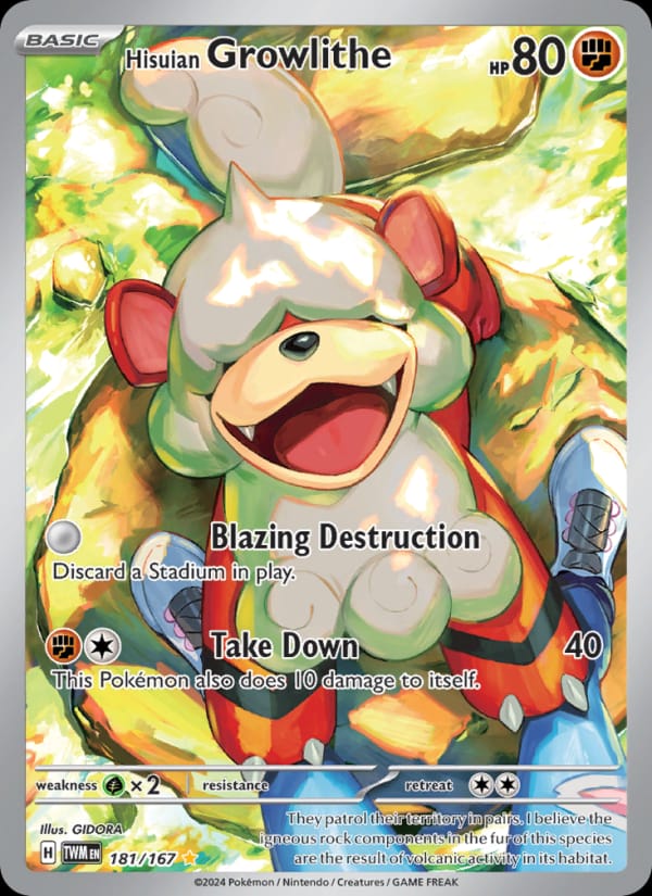 Hisuian Growlithe 181/167 Twilight Masquerade Pokémon card