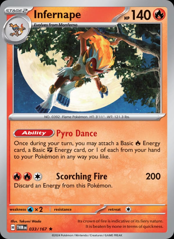 Infernape 033/167 Twilight Masquerade Pokémon card