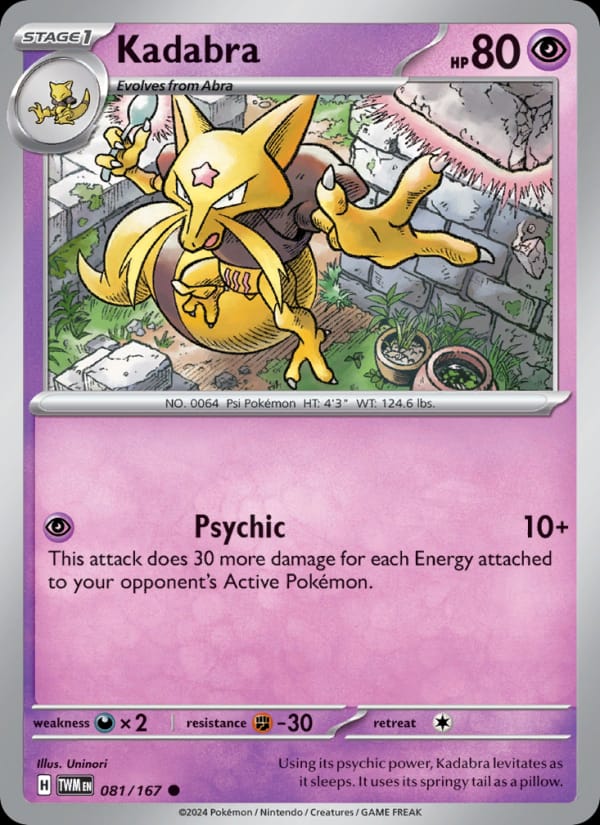 Kadabra 081/167 Twilight Masquerade Pokémon card