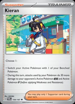 Kieran 154/167 Uncommon – Twilight Masquerade Pokémon card