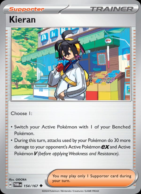 Kieran 154/167 Twilight Masquerade Pokémon card