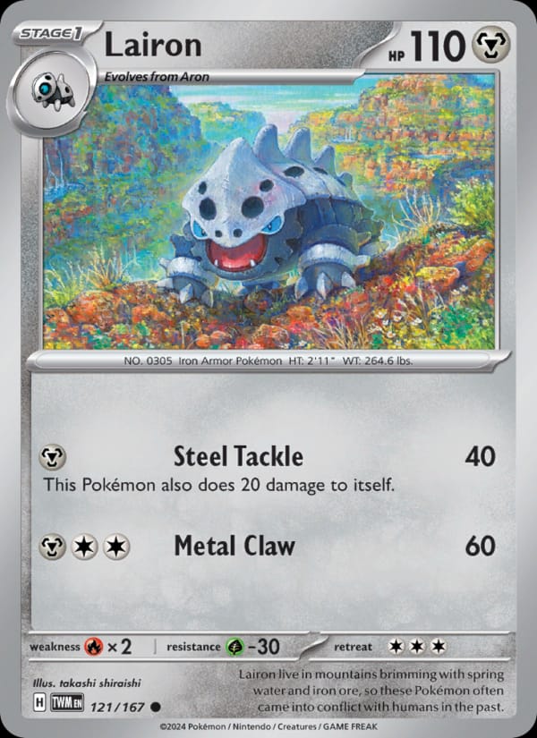 Lairon 121/167 Twilight Masquerade Pokémon card