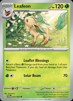 Leafeon 011/167 Uncommon – Twilight Masquerade Pokémon card