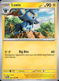 Luxio 067/167 Common – Twilight Masquerade Pokémon card