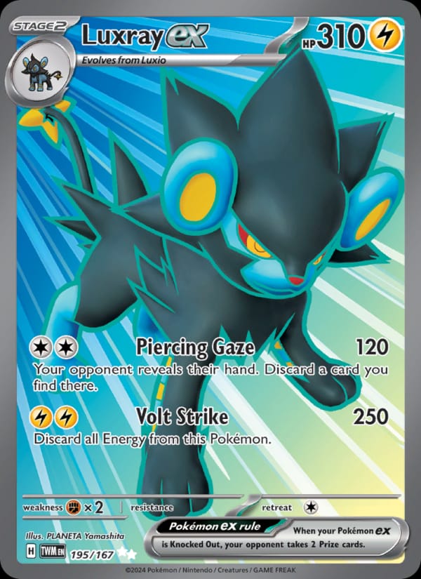 Luxray ex 195/167 Twilight Masquerade Pokémon card