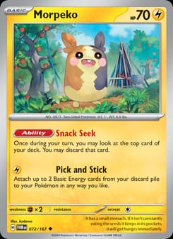 Morpeko 072/167 Uncommon – Twilight Masquerade Pokémon card