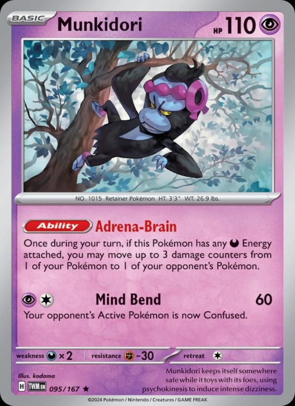 Munkidori 095/167 Twilight Masquerade Pokémon card