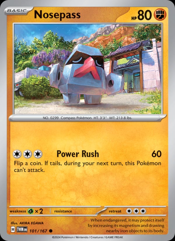Nosepass 101/167 Twilight Masquerade Pokémon card