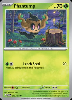 Phantump 012/167 Common – Twilight Masquerade Pokémon card