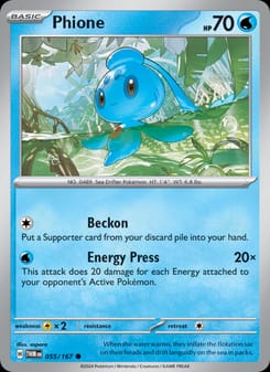 Phione 055/167 Common – Twilight Masquerade Pokémon card