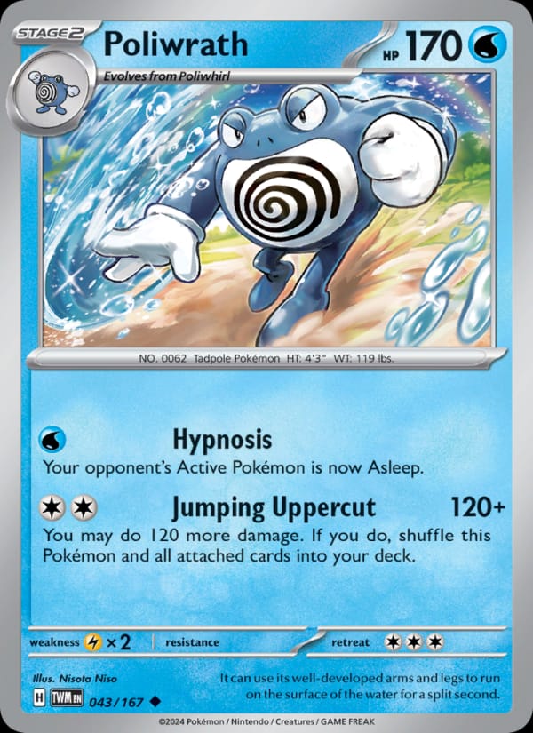 Poliwrath 043/167 Twilight Masquerade Pokémon card