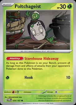 Poltchageist 020/167 Common – Twilight Masquerade Pokémon card