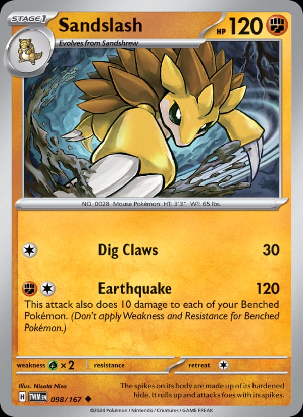 Sandslash 098/167 Twilight Masquerade Pokémon card