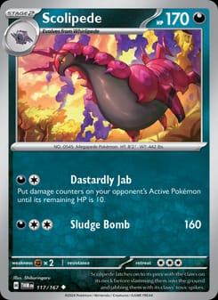 Scolipede 117/167 Uncommon – Twilight Masquerade Pokémon card