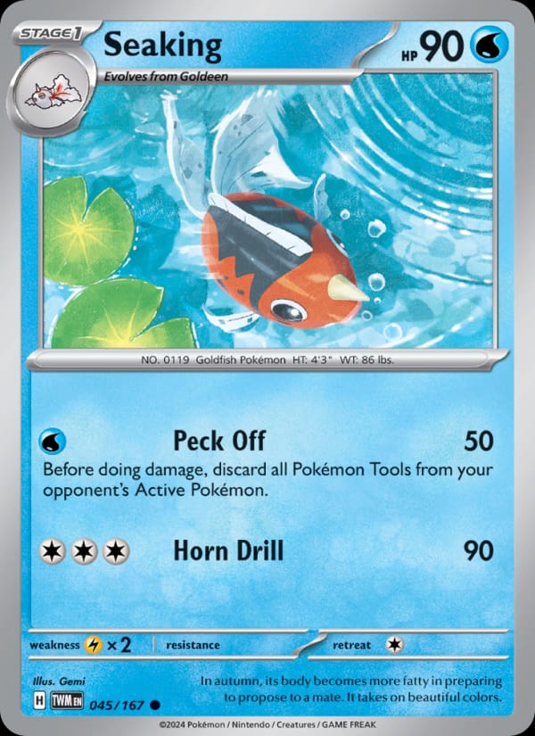 Seaking 045/167 Twilight Masquerade Pokémon card