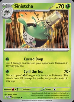 Sinistcha 022/167 Rare – Twilight Masquerade Pokémon card