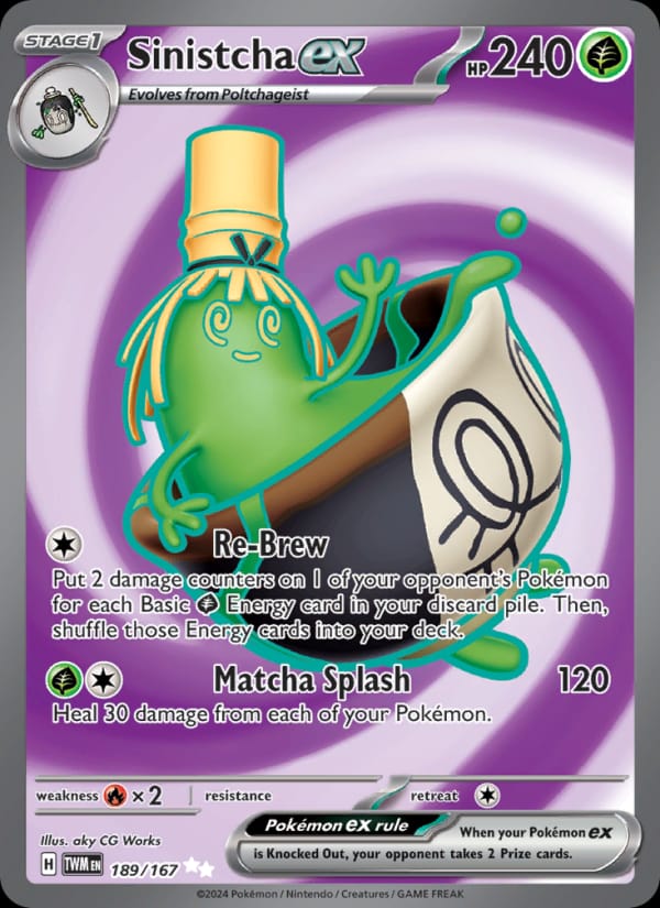 Sinistcha ex 189/167 Twilight Masquerade Pokémon card