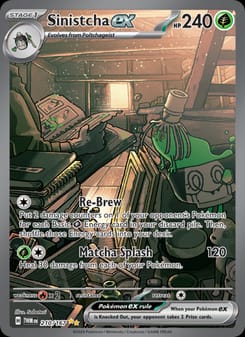 Sinistcha ex 210/167 Special Illustration Rare – Twilight Masquerade Pokémon card