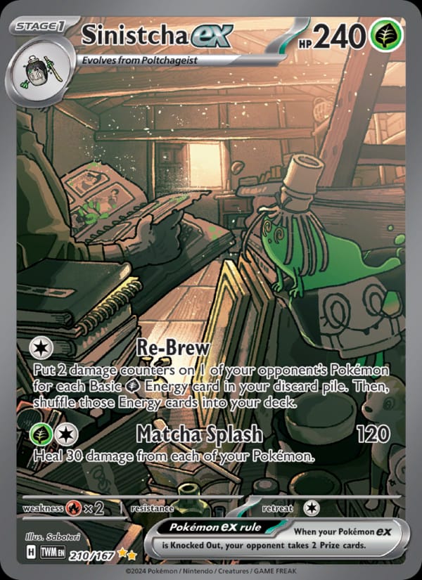 Sinistcha ex 210/167 Twilight Masquerade Pokémon card