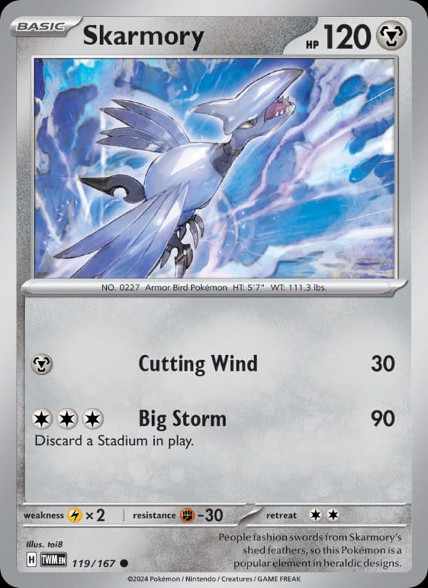 Skarmory 119/167 Twilight Masquerade Pokémon card