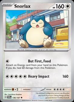 Snorlax 136/167 Uncommon – Twilight Masquerade Pokémon card