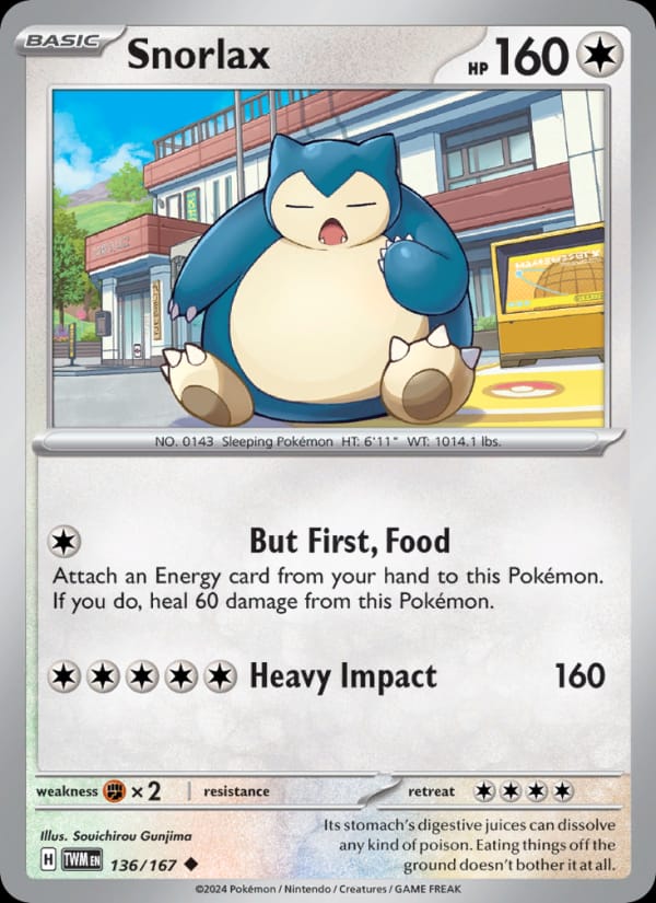 Snorlax 136/167 Twilight Masquerade Pokémon card