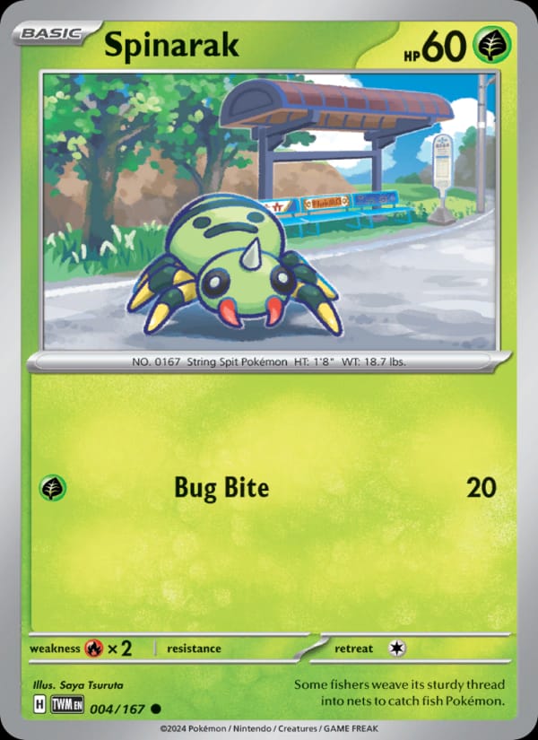 Spinarak 004/167 Twilight Masquerade Pokémon card