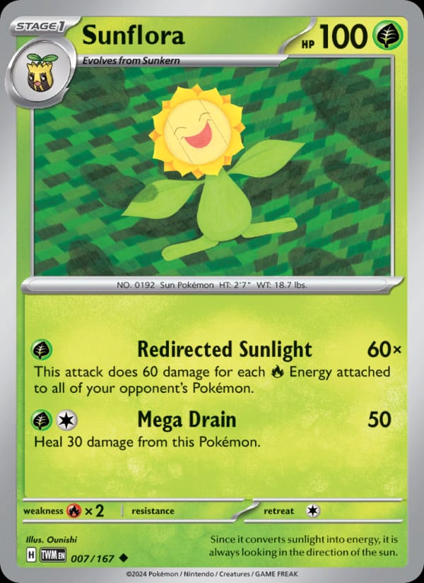 Sunflora 007/167 Twilight Masquerade Pokémon card