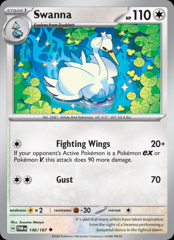 Swanna 140/167 Twilight Masquerade Pokémon card