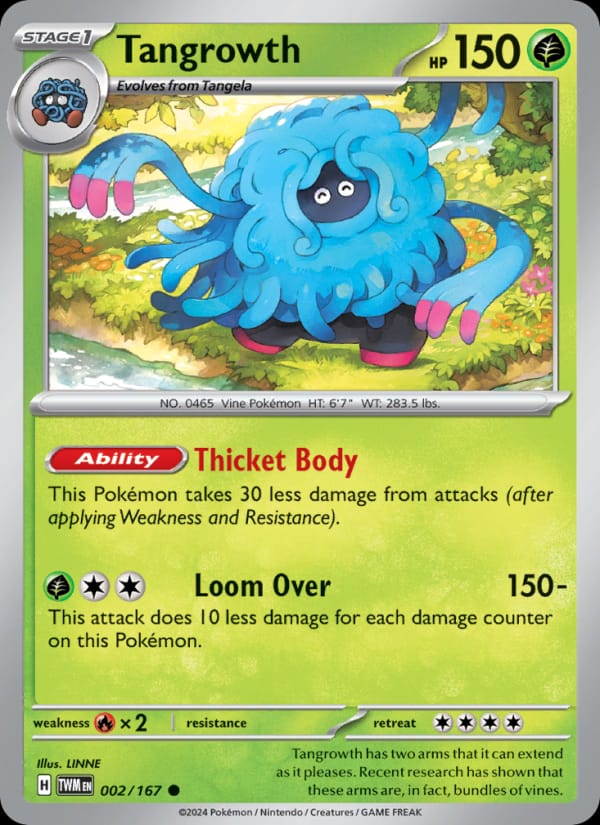 Tangrowth 002/167 Twilight Masquerade Pokémon card