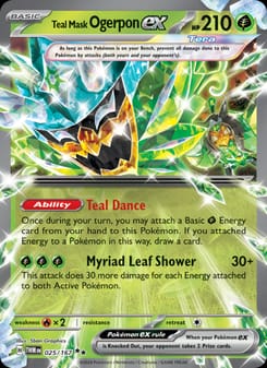 Teal Mask Ogerpon ex 025/167 Double Rare – Twilight Masquerade Pokémon card