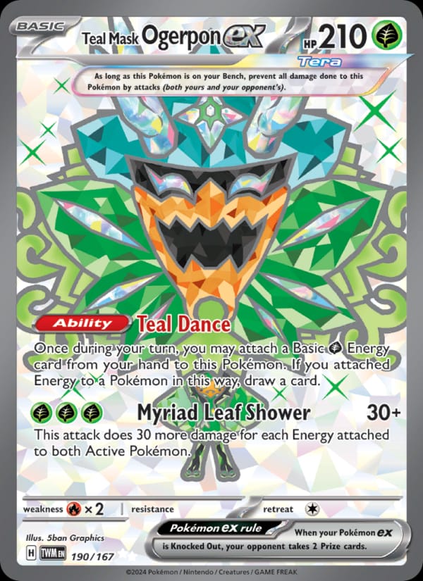 Teal Mask Ogerpon ex 190/167 Twilight Masquerade Pokémon card