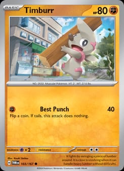 Timburr 103/167 Common – Twilight Masquerade Pokémon card
