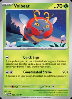 Volbeat 009/167 Common – Twilight Masquerade Pokémon card
