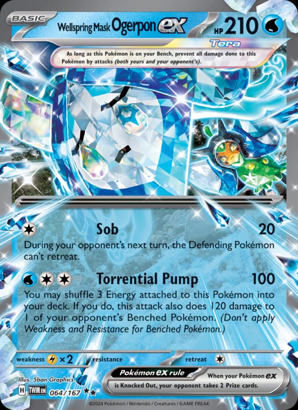 Wellspring Mask Ogerpon ex 064/167 Twilight Masquerade Pokémon card