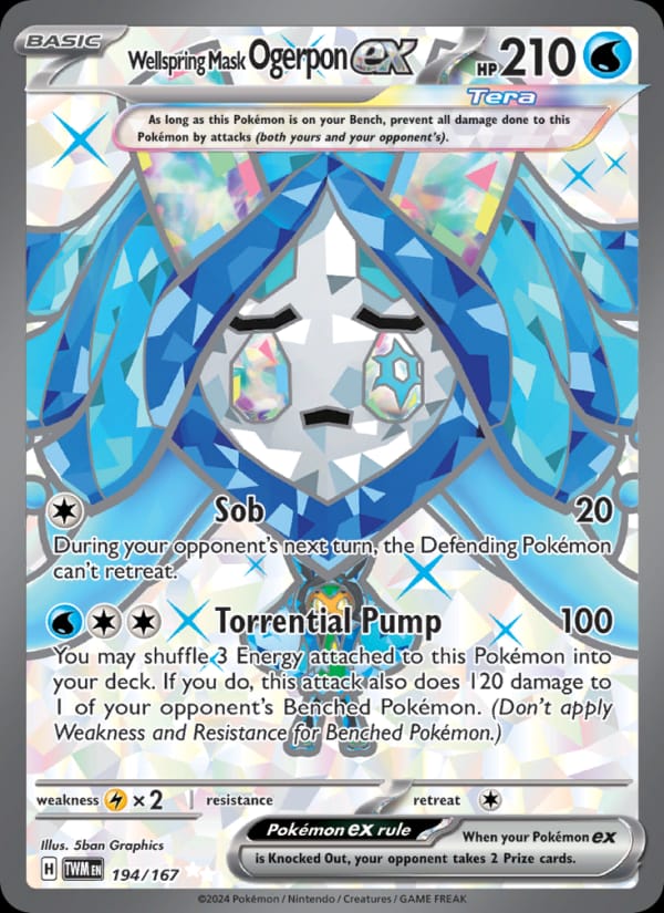 Wellspring Mask Ogerpon ex 194/167 Twilight Masquerade Pokémon card