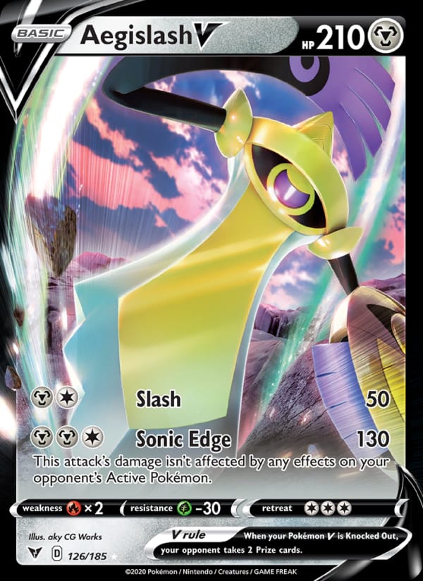 Aegislash V 126/185 Vivid Voltage Pokémon card
