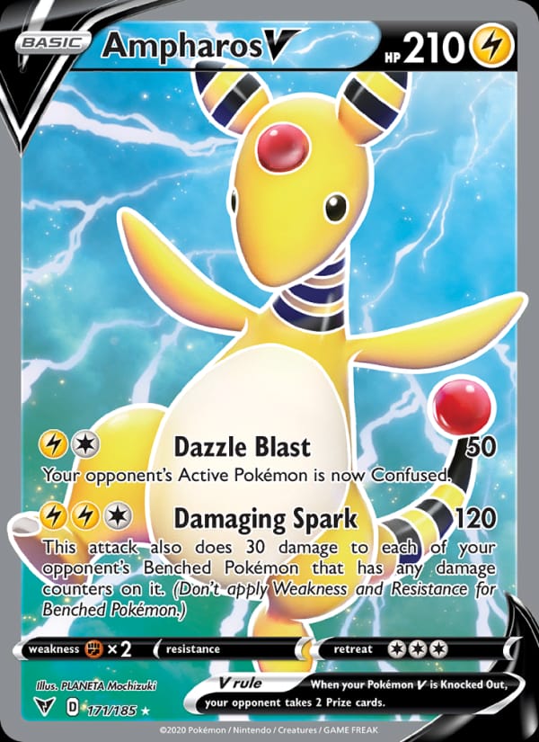 Ampharos V 171/185 Vivid Voltage Pokémon card