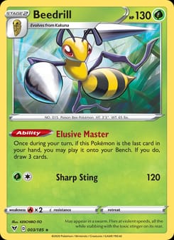 Beedrill 003/185 Rare – Vivid Voltage Pokémon card