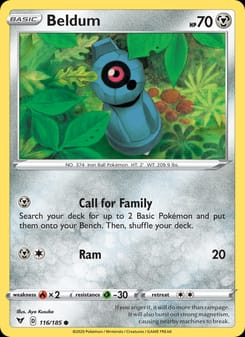 Beldum 116/185 Common – Vivid Voltage Pokémon card