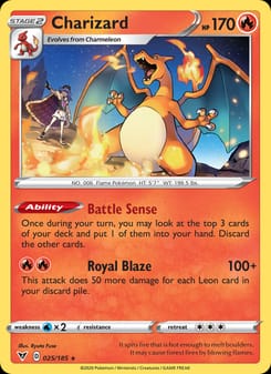 Charizard 025/185 Rare – Vivid Voltage Pokémon card
